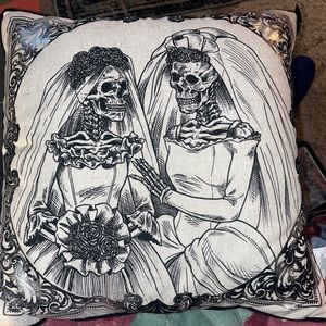 Cynthia Rowley Skeleton Brides Throw Pillow HTF